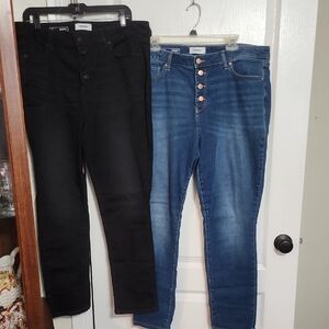 Sonoma Women's Black and Blue Skinny Jeans